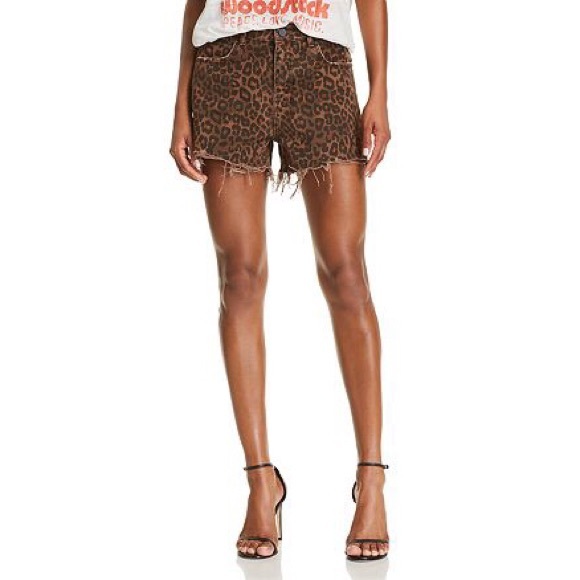 Alexander Wang leopard denim shorts 27 - Picture 4 of 5